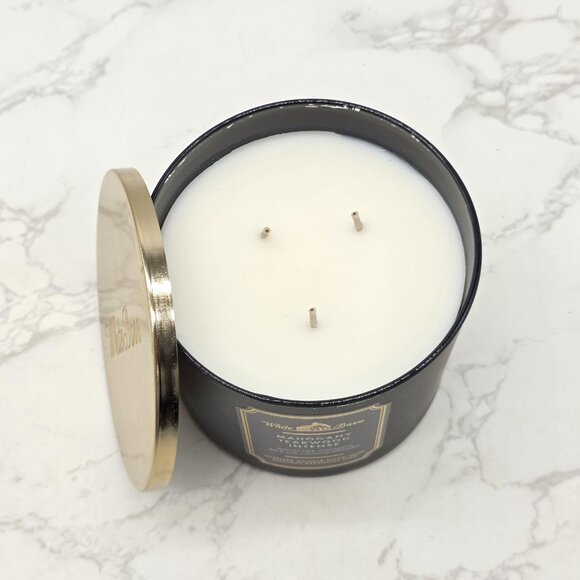 Bath Body Works White Barn Candle Mahogany Teakwood High Intensity 3 Wick 14.5oz - Picture 2 of 6